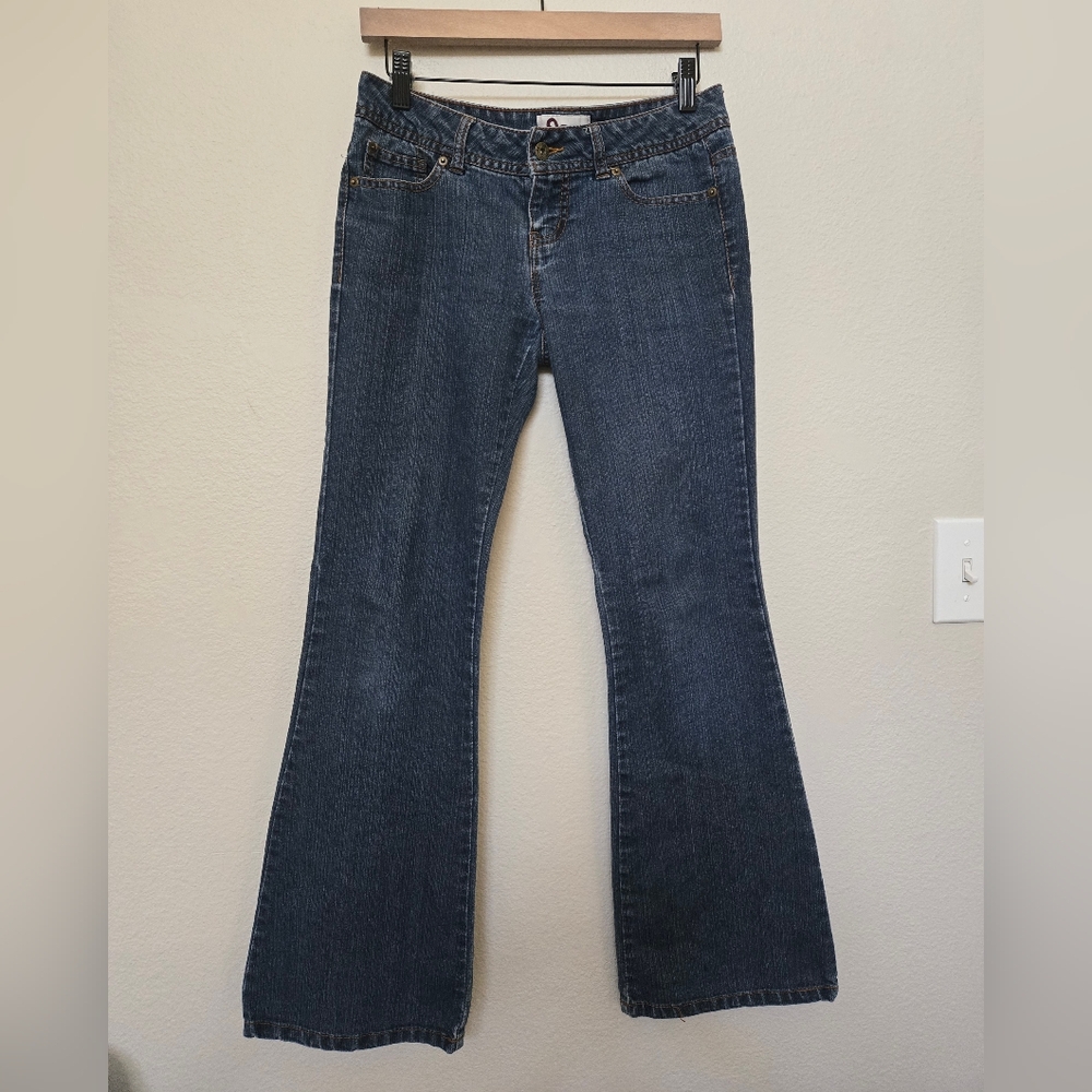 Vintage Y2K Super Low Rise Bootcut Denim Blue Jeans Size 0